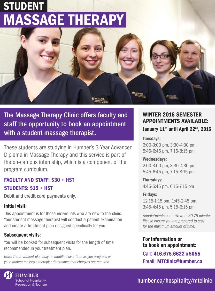 Student Massage Therapy Humber Communiqué